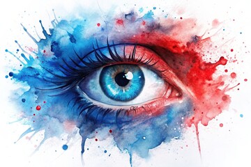 Abstract watercolour contrast between blue and red splash background Worm s Eye View, artistic, background, watercolour, splash, colorful, abstract art, worm's eye view, design, creative
