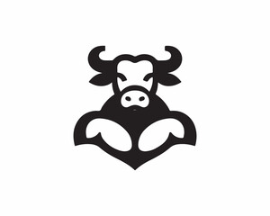 Cow logo vector. Colorful cow head logo. Animal farm. Cow icon. Dairy product symbol vector illustration.