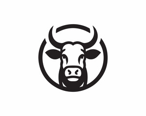 Cow logo vector. Colorful cow head logo. Animal farm. Cow icon. Dairy product symbol vector illustration.