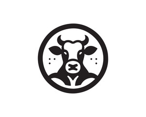 Cow logo vector. Colorful cow head logo. Animal farm. Cow icon. Dairy product symbol vector illustration.