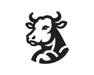 Cow logo vector. Colorful cow head logo. Animal farm. Cow icon. Dairy product symbol vector illustration.