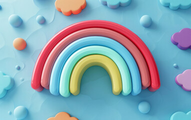 Fototapeta premium 3D effect of rainbow modeling business background