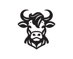 Cow logo vector. Colorful cow head logo. Animal farm. Cow icon. Dairy product symbol vector illustration.