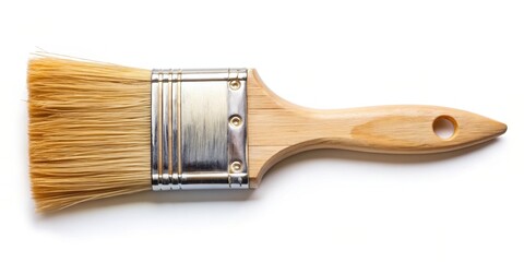 A medium shot of a brush and paint scratch isolated on a white background, brush, artistic, painting, paint, artistic material, isolated, white background, artistic expression