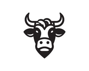 Cow logo vector. Colorful cow head logo. Animal farm. Cow icon. Dairy product symbol vector illustration.