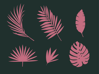 Tropical Leaves, Floral Vectors