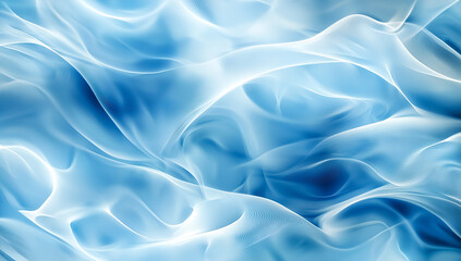 Obraz premium Fluid fabric-like blue and white swirls, minimalistic design, soft lighting, modern abstract expressionism