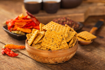 rice crusts, a kind of delicious snack made from rice,