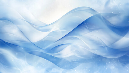 Fluid fabric-like blue and white swirls, minimalistic design, soft lighting, modern abstract expressionism