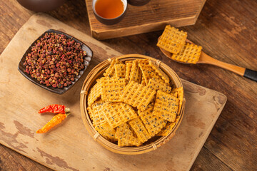 rice crusts, a kind of delicious snack made from rice,