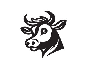 Cow logo vector. Colorful cow head logo. Animal farm. Cow icon. Dairy product symbol vector illustration.