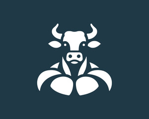 Cow logo vector. Colorful cow head logo. Animal farm. Cow icon. Dairy product symbol vector illustration.