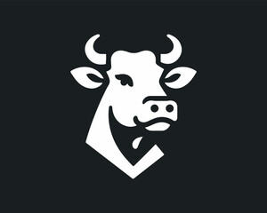 Cow logo vector. Colorful cow head logo. Animal farm. Cow icon. Dairy product symbol vector illustration.