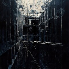 Obraz premium Abstract Architecture: A Monochromatic Study of Urban Construction