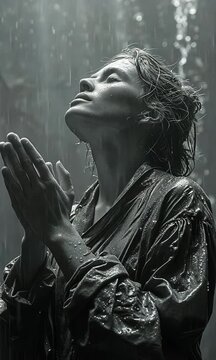 Christian: worshipping with their hands raised
