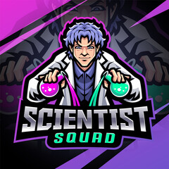 Scientist squad esport mascot logo design