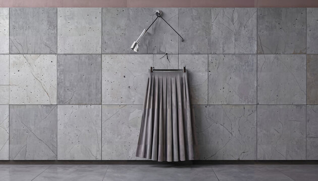 "Mur de b&eacute;ton et jupe suspendue"