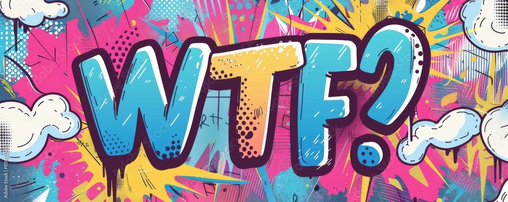 Poster playful pop art background with 