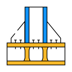foundation metallic frame line icon vector. foundation metallic frame sign. isolated symbol illustration
