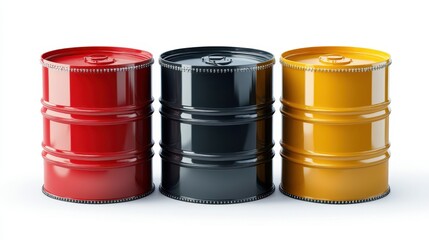 Ai generated illustration Fuel, Gasoline, Oil Barrel Icon Isolated white