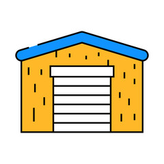 barn metal frame line icon vector. barn metal frame sign. isolated symbol illustration