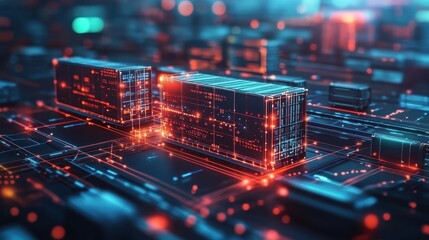 Obraz premium Software for managing global supply chains with a dynamic interface