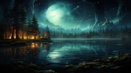 Fototapeta premium Enchanted Forest Lake