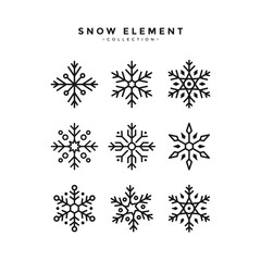 Snow Winter Element Vector Collection