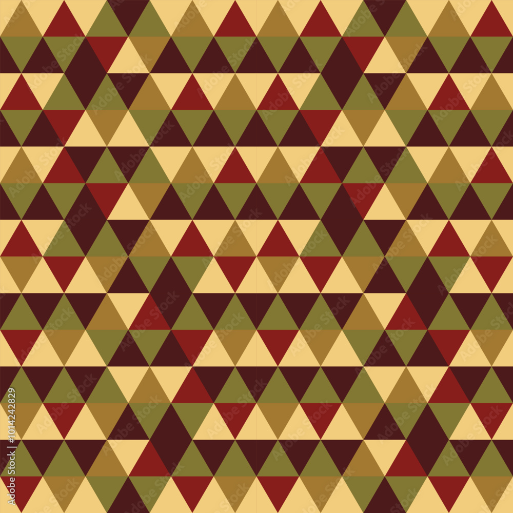 Poster abstract geometric autumn background, abstract autumn background, seamless triangle pattern with aut