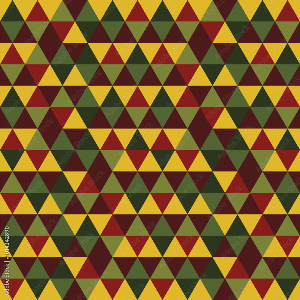 Poster abstract geometric autumn background, abstract autumn background, seamless triangle pattern with aut
