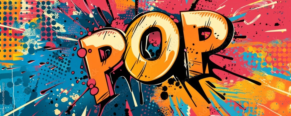 Poster abstract pop art background with 