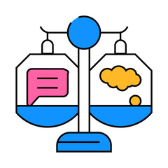weighing opinions line icon vector. weighing opinions sign. isolated symbol illustration
