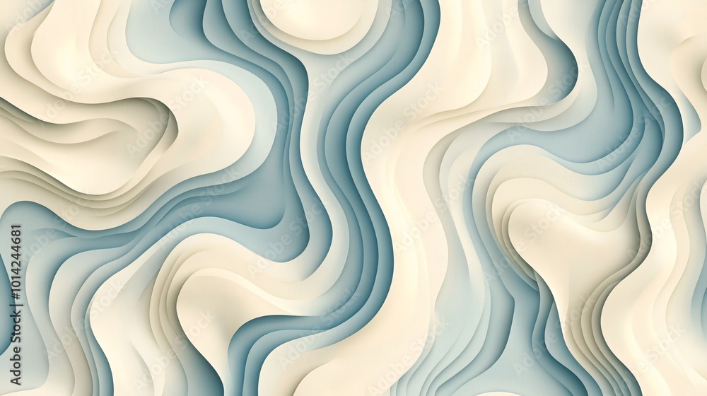 Aufkleber abstract wave pattern in soft colors.