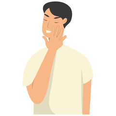 Confused Human Character Isolated on White Background. Vector Illustration in Simple Cartoon Style.