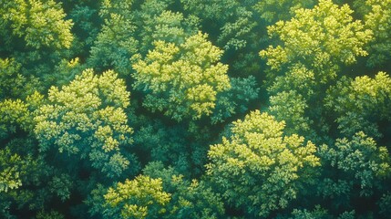 Aerial view of lush green tree canopy.