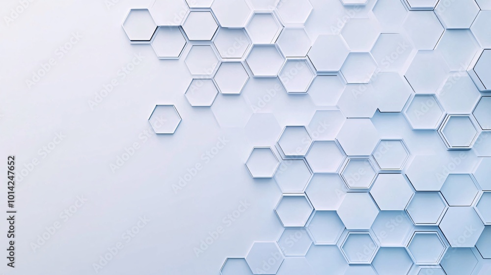 Poster abstract hexagonal pattern on a light background.