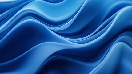 Obraz premium Abstract blue wave patterns on smooth surface.