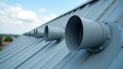 Detailed view of a commercial air conditioning exhaust system