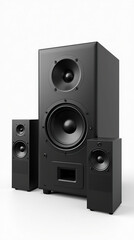 Obraz premium Ultra modern sound speakers and subwoofer with sleek design