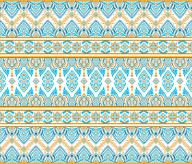 Geometric floral pattern. Seamless vector background. Colorful ornament. Ornament for fabric, wallpaper, packaging, decorative print.
