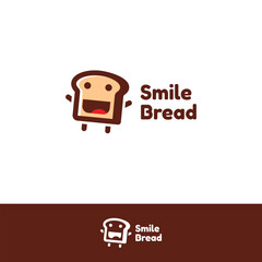 vector funny cartoon cute sliced bread character logo design modern concept