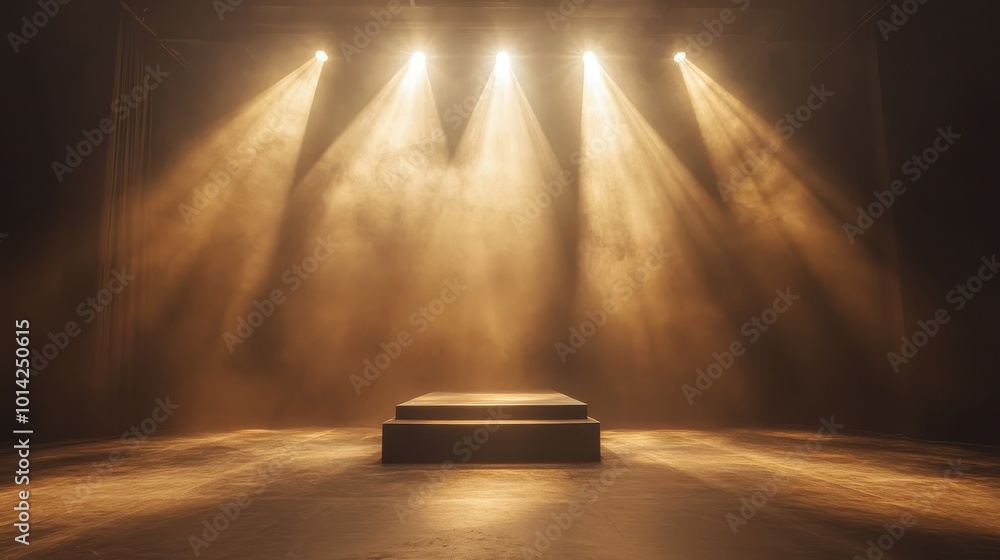 Poster lighting ramp with powerful spotlights for creating artificial lighting when working in the theater,