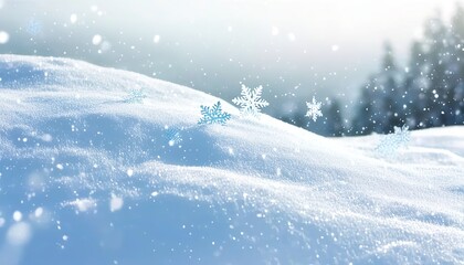 Fototapeta premium Whimsical snowflakes swirling in a cold evening breeze against a wintry mountain range. Made with Generative AI Technology