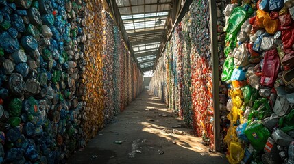 Fototapeta premium Sustainable Transformations: Capturing the Essence of a Recycling Facility