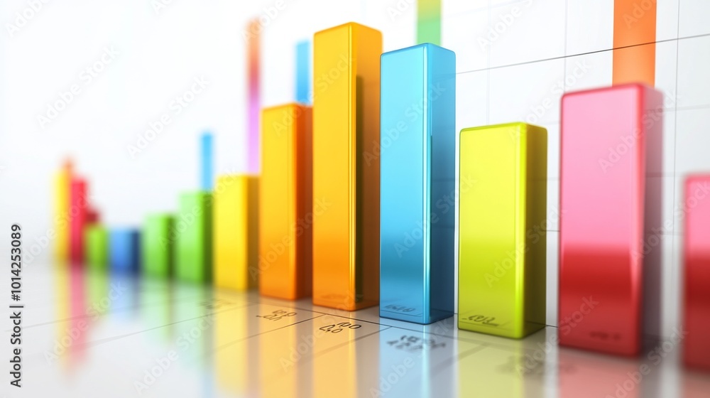 Poster colorful bar graph with positive trends and insights