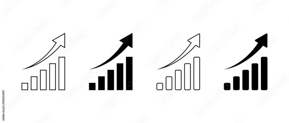 Poster statistics icon in generic style. increase graph concept