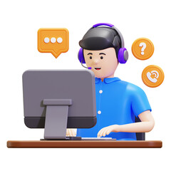 3d Customer Support Illustration