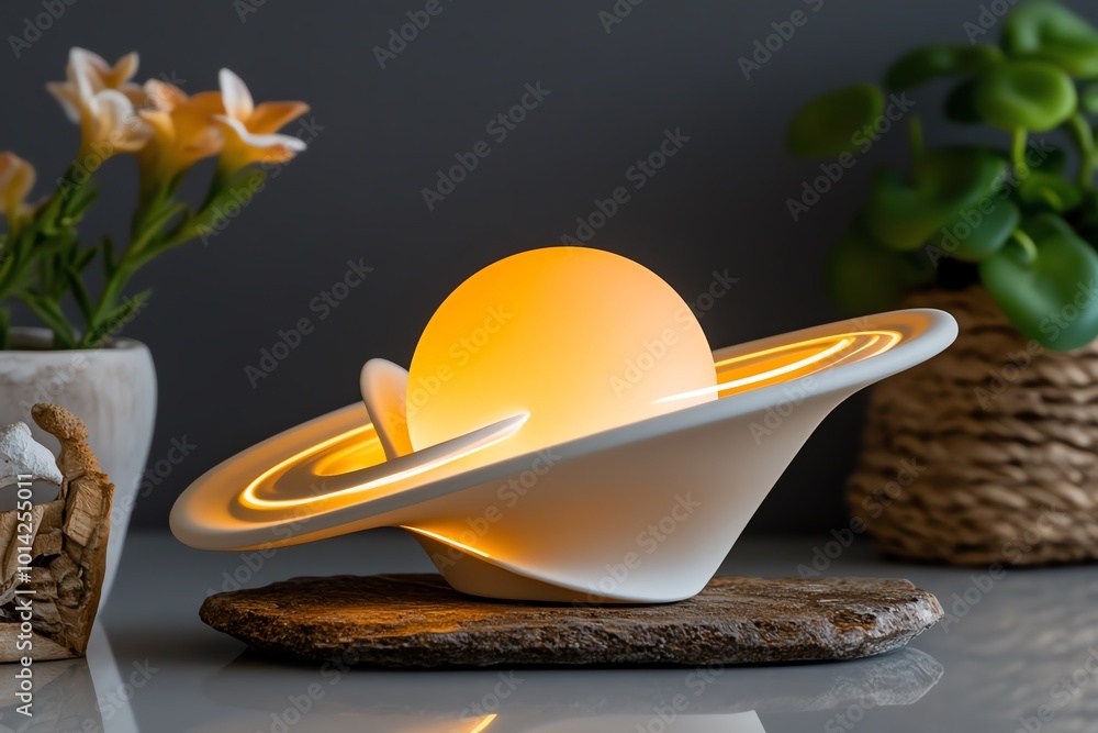 Poster minimal warp core with a soft glowing center and delicate rings of light, with subtle futuristic des
