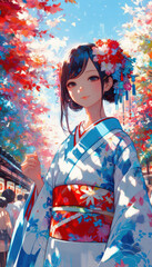 着物の女性イラスト