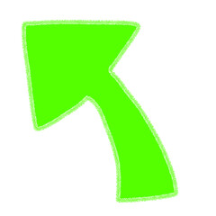 Obraz premium 左上向き矢印のかわいい手書き風イラスト